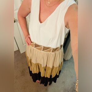 Cato Cream V-Neck Dress